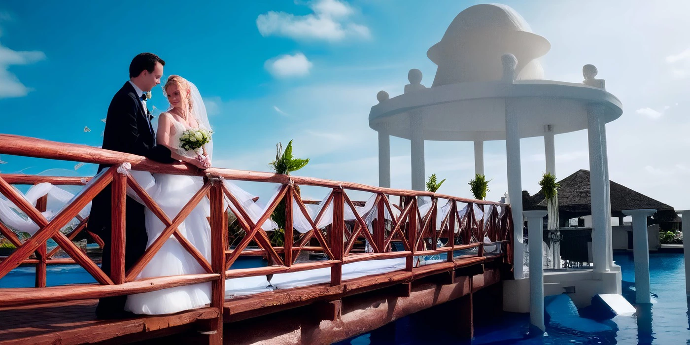 Pool Gazebo  wedding venue at Dreams Sapphire Resort & Spa