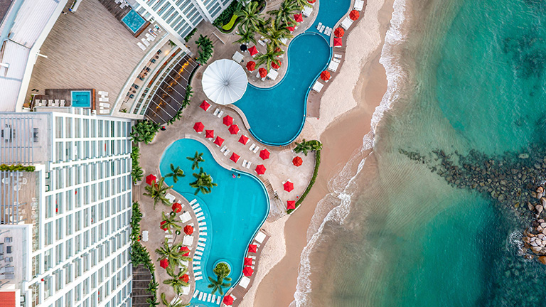 Aerial view of the Hilton Puerto Vallarta Riviera All Inclusive. Photo by: Victor Elias Photography.