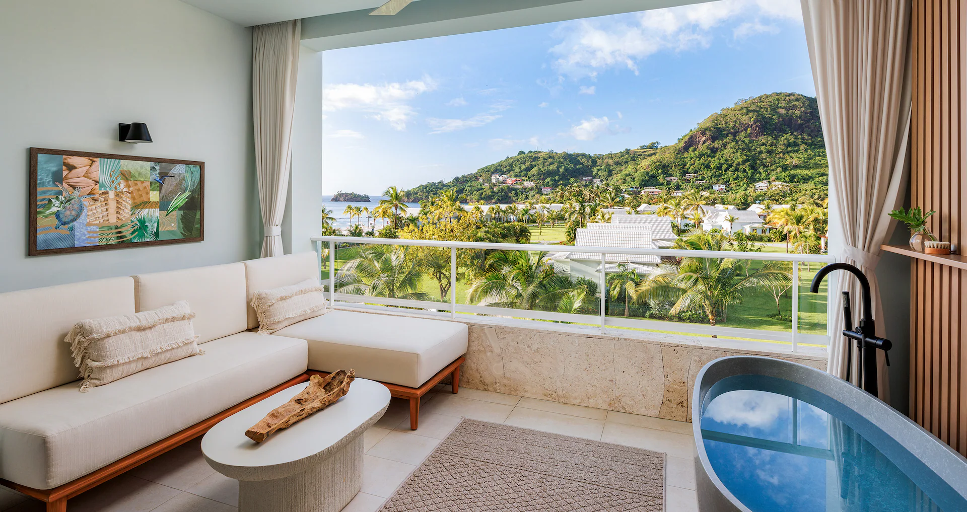 Bamboo Palm Partial Oceanview Room with Balcony Tranquility Soaking Tub