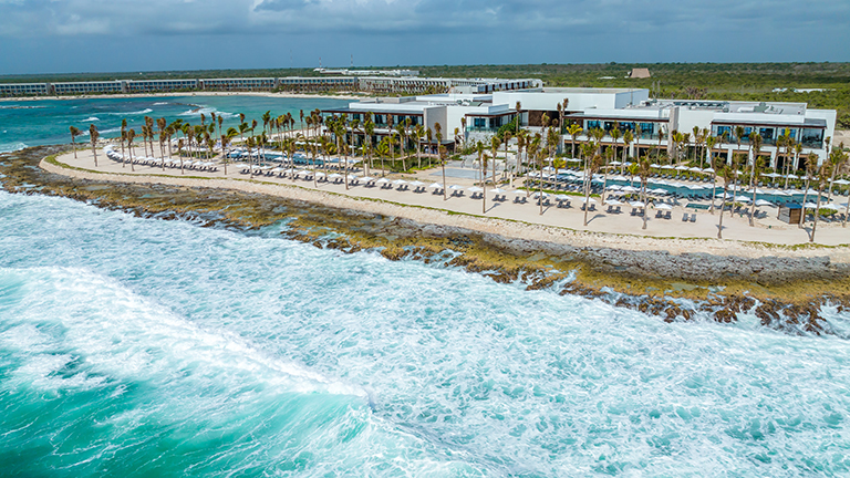Aerial view of The Hilton All-Inclusive Tulum. Photo by Victor Elias Photography