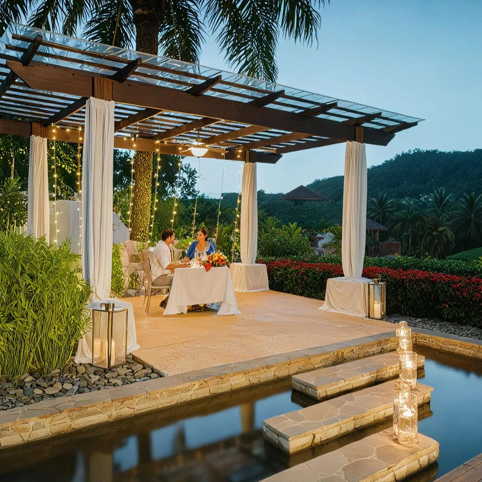 Alexandria Garden wedding venue at Zoetry Marigot Bay St. Lucia