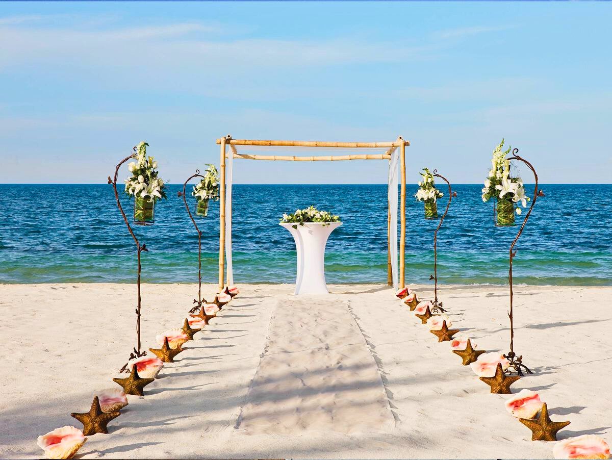 Beach wedding venue at Excellence Punta Cana