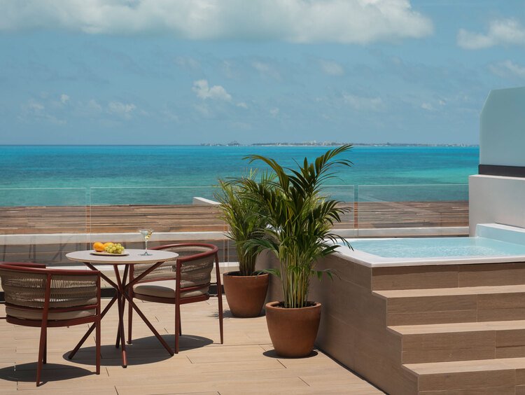 Excellence Club Terrace Suite with Plunge Pool Ocean View at Excellence Coral Playa Mujeres