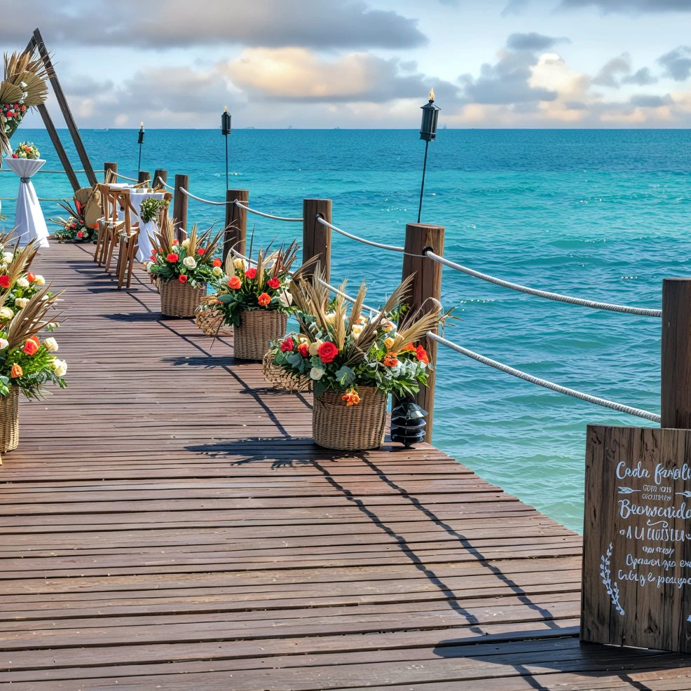 Pier wedding venue at Ocean Maya Royale
