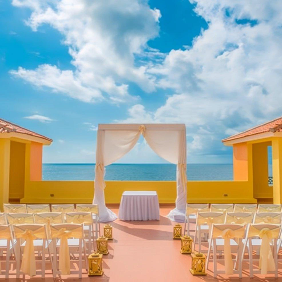 Terrace wedding venue at Ocean Coral Riviera Cancun
