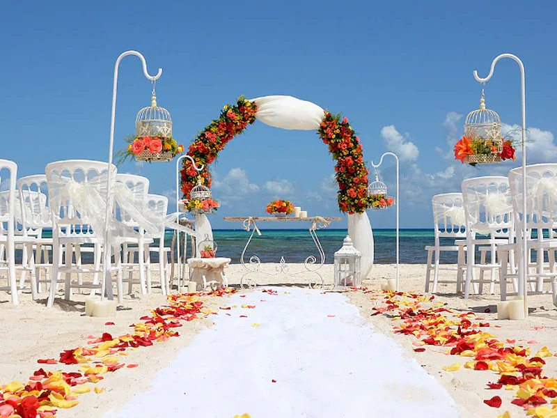 Beach wedding venue at Platinum Yucatan Princess