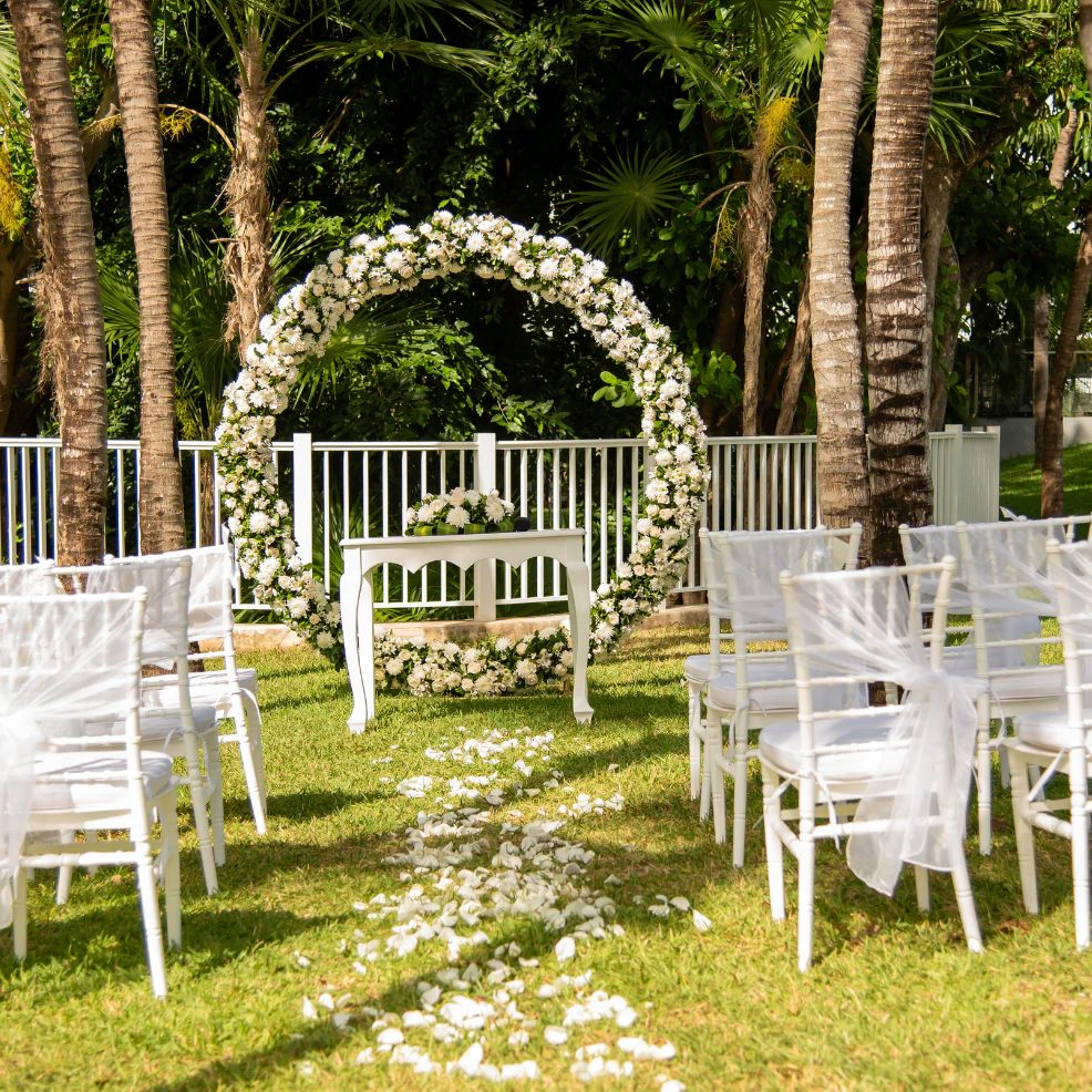 Garden wedding venue at Riu Yucatan