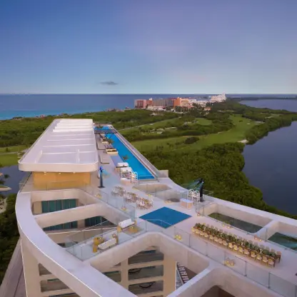 Rooftop Bridge wedding venue at Hyatt Vivid Cancun