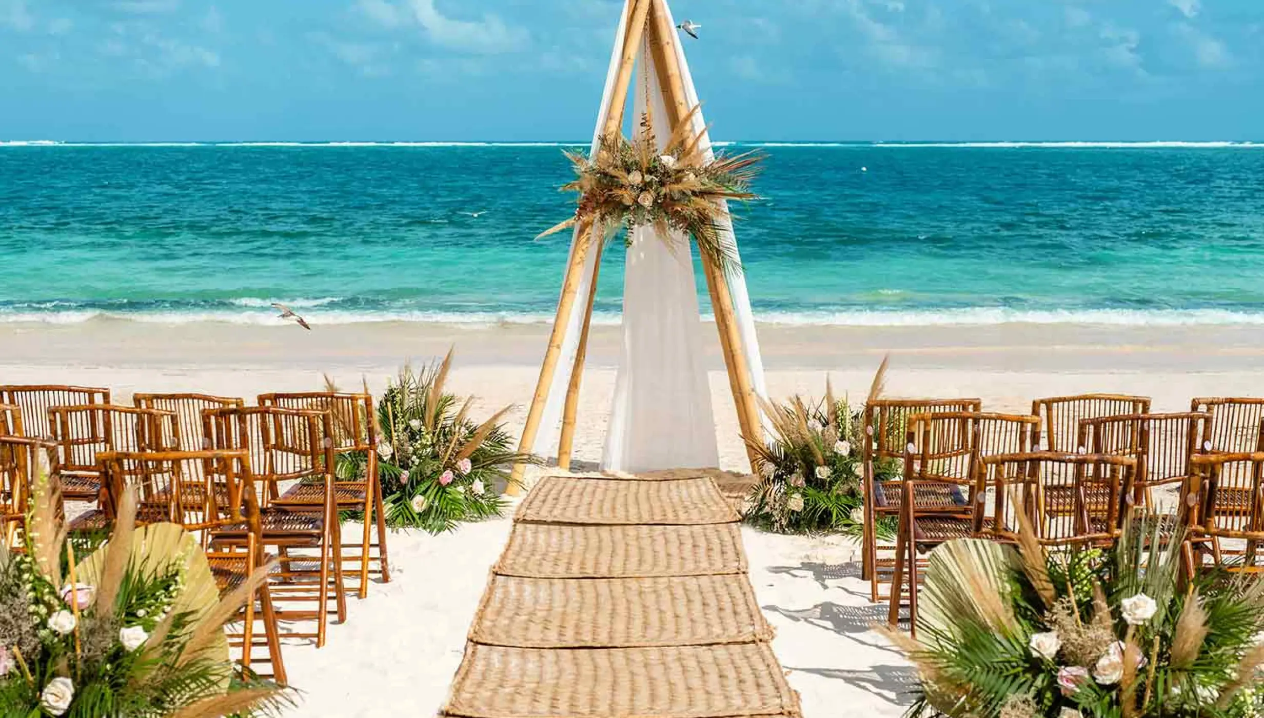 Main Beach wedding venue at The Fives Oceanfront Puerto Morelos